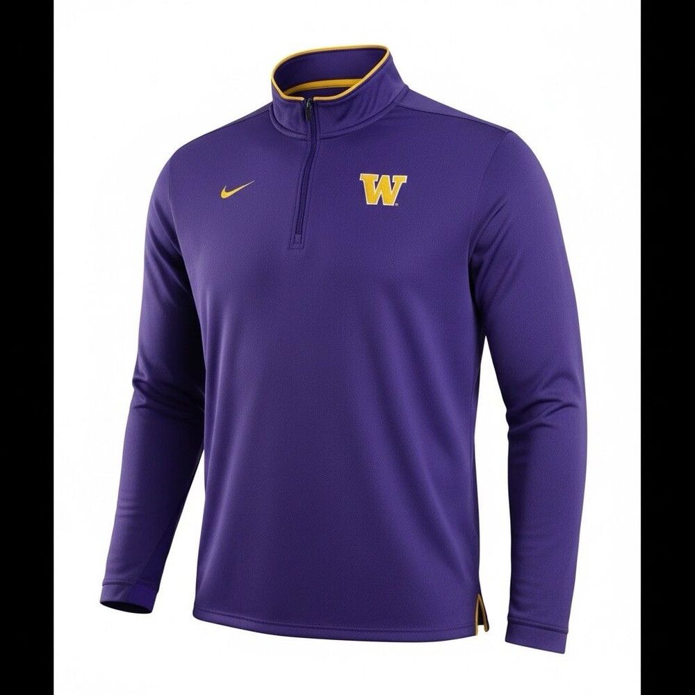 Nike Washington Huskies 1/4 Zip Pullover Mens XL Purple Dri Fit NCAA Training